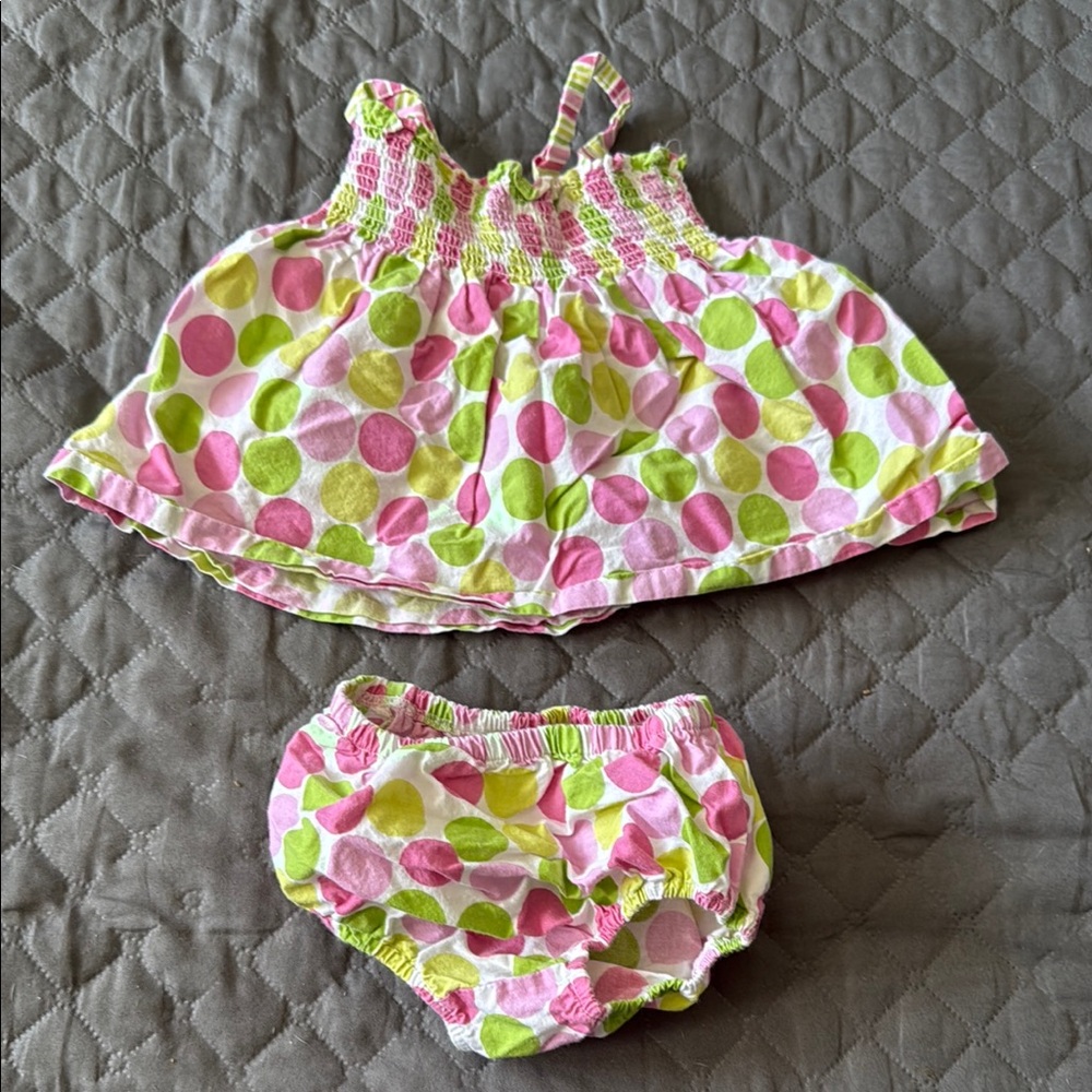 Jessica Ann Pink and Green Ruffled Diaper Covers